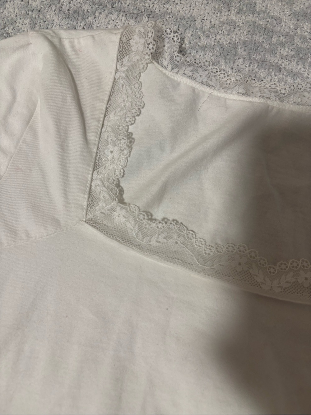 Source Unknown White Lace-Trim Slip Top